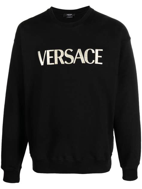 versace red logo embroidered jumper|versace sweatshirt.